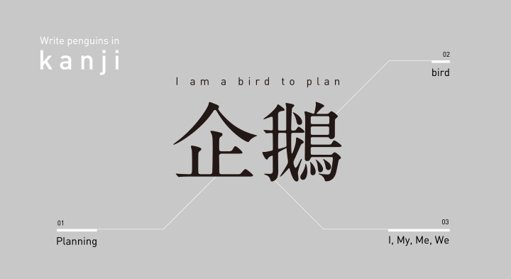 Write penguins in kanji